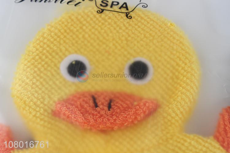 Most popular cartoon duck shape body cleaning bath gloves