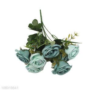 China factory 7 heads plastic roses artificial rose flower fake bouquet