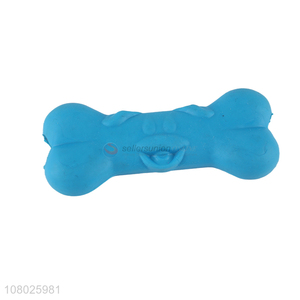 Popular product blue silicone pet molar toy dog face bone