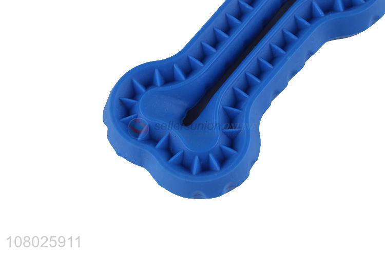Yiwu direct sale blue silicone pet chew toy molar biscuits toy