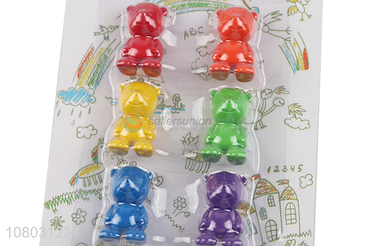 Low price wholesale color bear crayons set for children