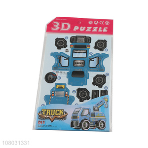 China wholesale truck creative 3D diy kids puzzle toys for sale