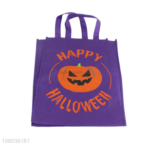 Most popular purple pumpkin pattern shopping bag wholesale