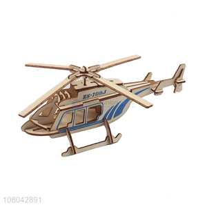 New arrival 3D wooden helicopter puzzle children inteligent toy