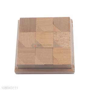 Hot items 3D wooden cube puzzle DIY painting blocks wooden crafts