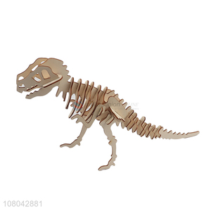 Wholesale popular 3D wooden dinosaur puzzle kids educational toy
