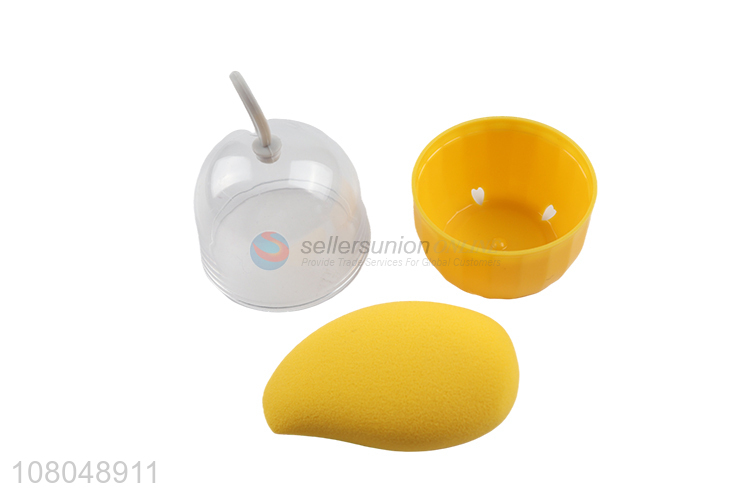 New arrival yellow makeup puff with storage box