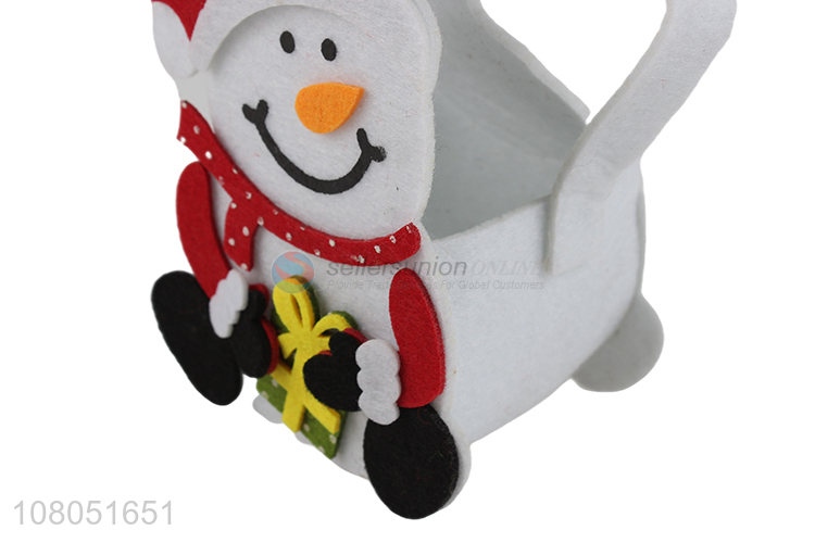 China factory snowman christmas non-woven fabric bag hand bag