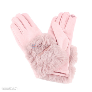 Factory wholesale pink ladies plus gloves creative touch screen gloves