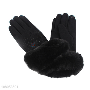 New products black thicken gloves ladies warm gloves