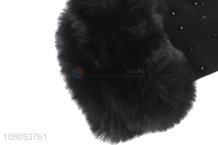 Online wholesale balck winter outdoor warm gloves for ladies