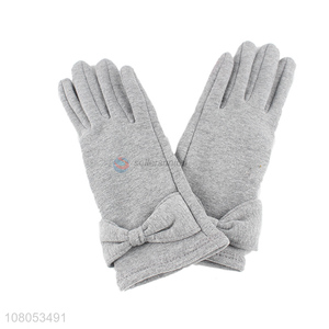 Factory wholesale grey simple gloves solid color warm gloves