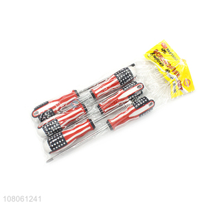 Wholesale 6 pieces American flag slotted philips screwdrivers set