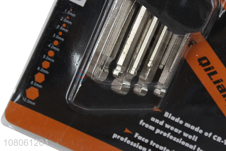 Factory price 9 pieces allen wrench ball head hex key wrench set