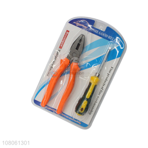 Professional supply hand tools set combination plier slotted screwdriver