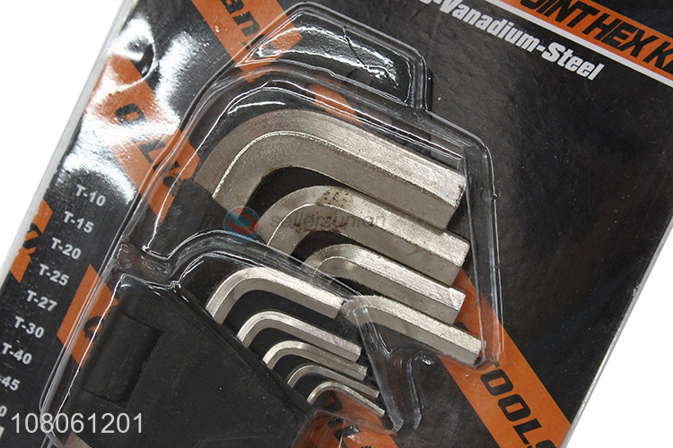 Factory price 9 pieces allen wrench ball head hex key wrench set