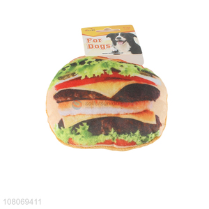 Popular Hamburger Pattern Plush Toy For Pet Dog
