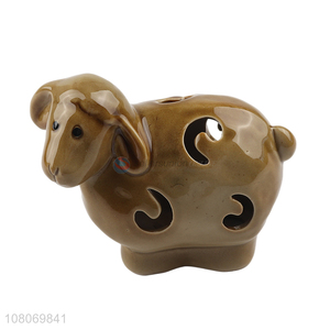 Wholesale ceramic goat figurine animal statuette for home decoration