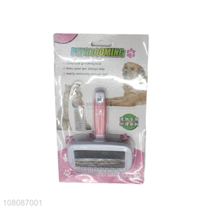Online wholesale plastic pets grooming tools pets brush comb set