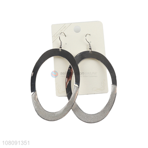 Fashion Oval Metal Pendant Hook Earring Modern <em>Jewelry</em>