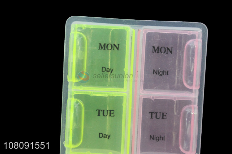 Top quality multicolor weekly pill case for travel
