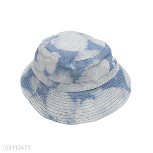 Wholesale fashion tie-dyeing denim bucket hat jean fisherman hat