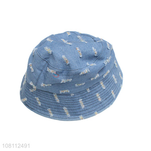 Hot selling stylish denim bucket hats women's sun hat for summer