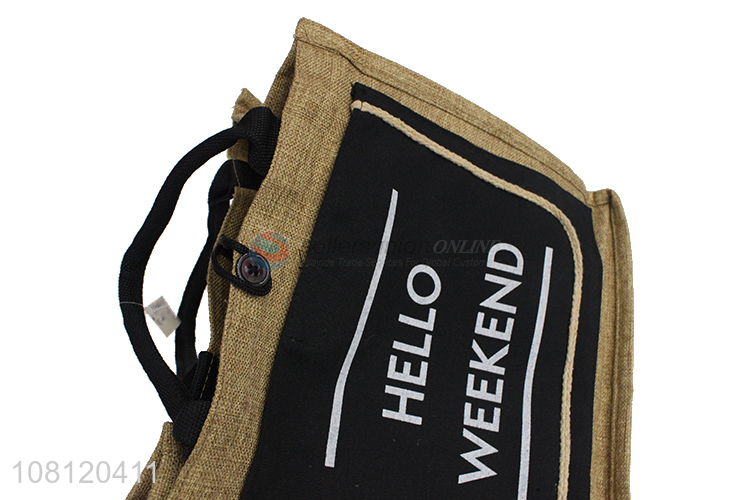 Wholesale custom logo imitated linen handbag beach bag shopping bag