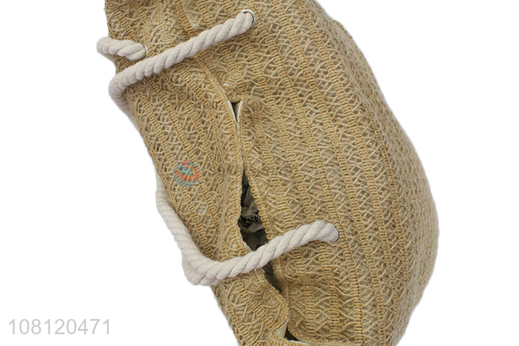 High quality hot stamping imitated linen woven beach bag tote handbag