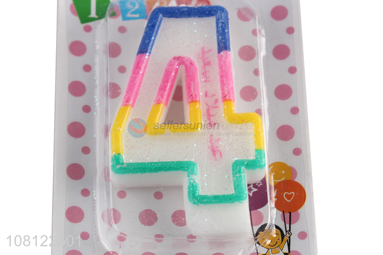 Low price colourful birthday number candle for cake decoration