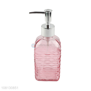 China factory pink creative clear glass lotion bottle