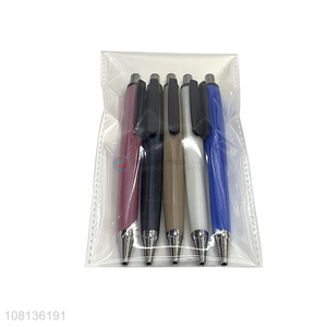 Top Quality 5 Pieces Click Ball Point Pen Stationery Set