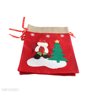 High quality <em>Christmas</em> drawstring <em>gift</em> <em>bags</em> cartoon linen bag