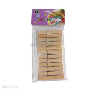 High quality durable wooden natural color clothes pegs