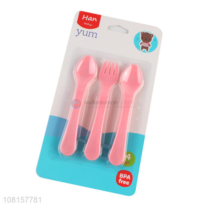 China wholesale 3pieces baby feeding set spoon fork set