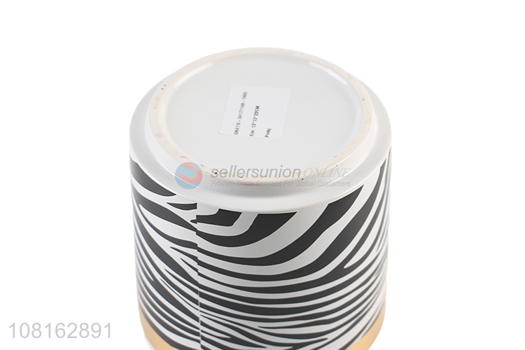 China factory zebra grain ceramic planter pot flower container