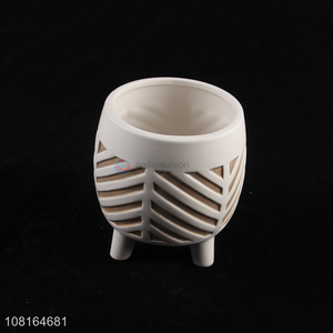 New Design Ceramic Flower Pot Four Feet Flowerpot