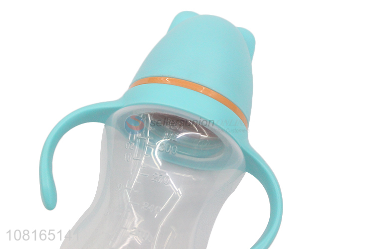 Top selling cute design baby feeding bottle with handle