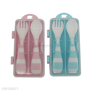 China factory safety baby feeding baby spoon fork set