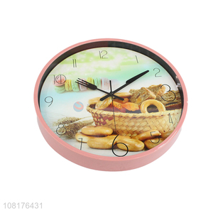 Factory price bread series round <em>wall</em> <em>clocks</em> for home office and school