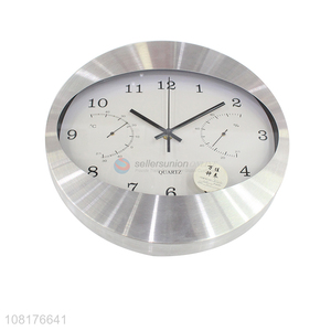 Best price round analog <em>wall</em> <em>clocks</em> silent quartz metal frame <em>wall</em> clock