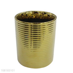 Good wholesale price golden mini ceramic flowerpots