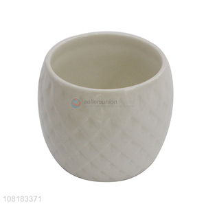 China market white simple mini ceramic flowerpots