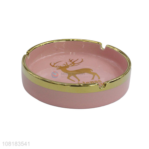 Low price pink ceramic ashtray office desktop ornaments