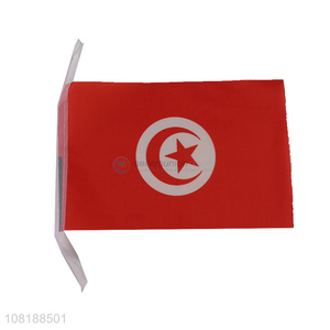 Wholesale mini Tunisia national country flag hand-held flag car flag