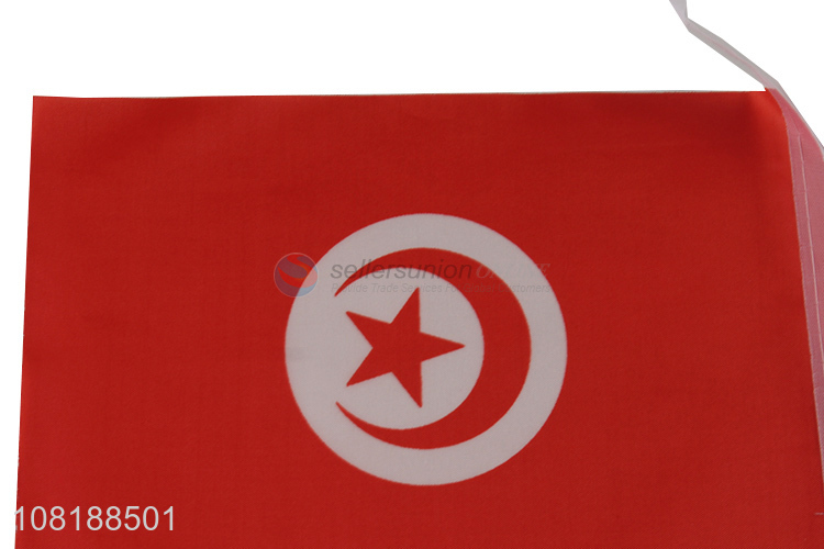 Wholesale mini Tunisia national country flag hand-held flag car flag