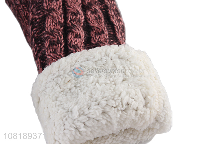 Most popular fashion style plush warm outdoor gloves for winter