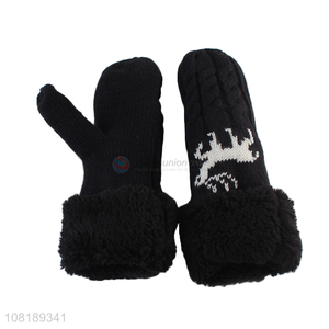 China wholesale windproof plush warm gloves for winter