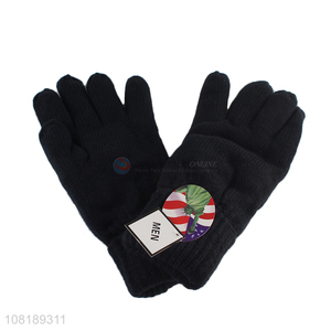 Popular products black soft polyester winter gloves for daily use