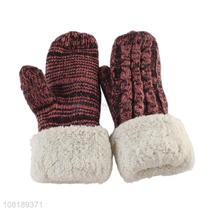 Most popular fashion style plush warm outdoor gloves for winter